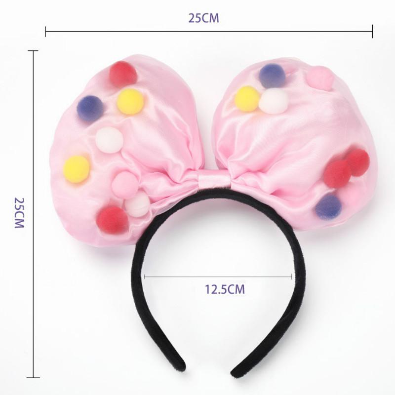 Disney Mickey Ears Ariel Princess Disneyland Beauty Fashion Bowknot Headband Festival Party Decoration Headwear Girl Toy Gift