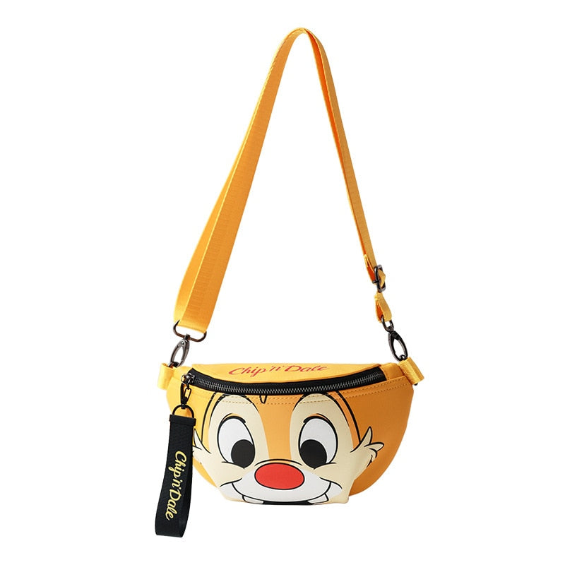 Disney Daisy Donald Duck Mickey Minnie Mouse Dale Anime Cartoon PU Shoulder Bag Portable Storage Chest Pack Messenger Bags