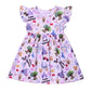 2022  Baby Girls Milk Silk Mickey Print Pearl Dress Knee Length Kids Clothing Cartoon Castle Princess Bow Skirt Sleeveless