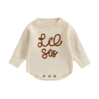 Soft Knitted Lil Sis Onesie