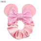 pink velvety minnie mouse bow ears scrunchie