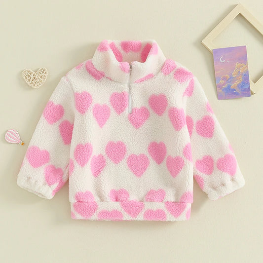 Heart print pullover