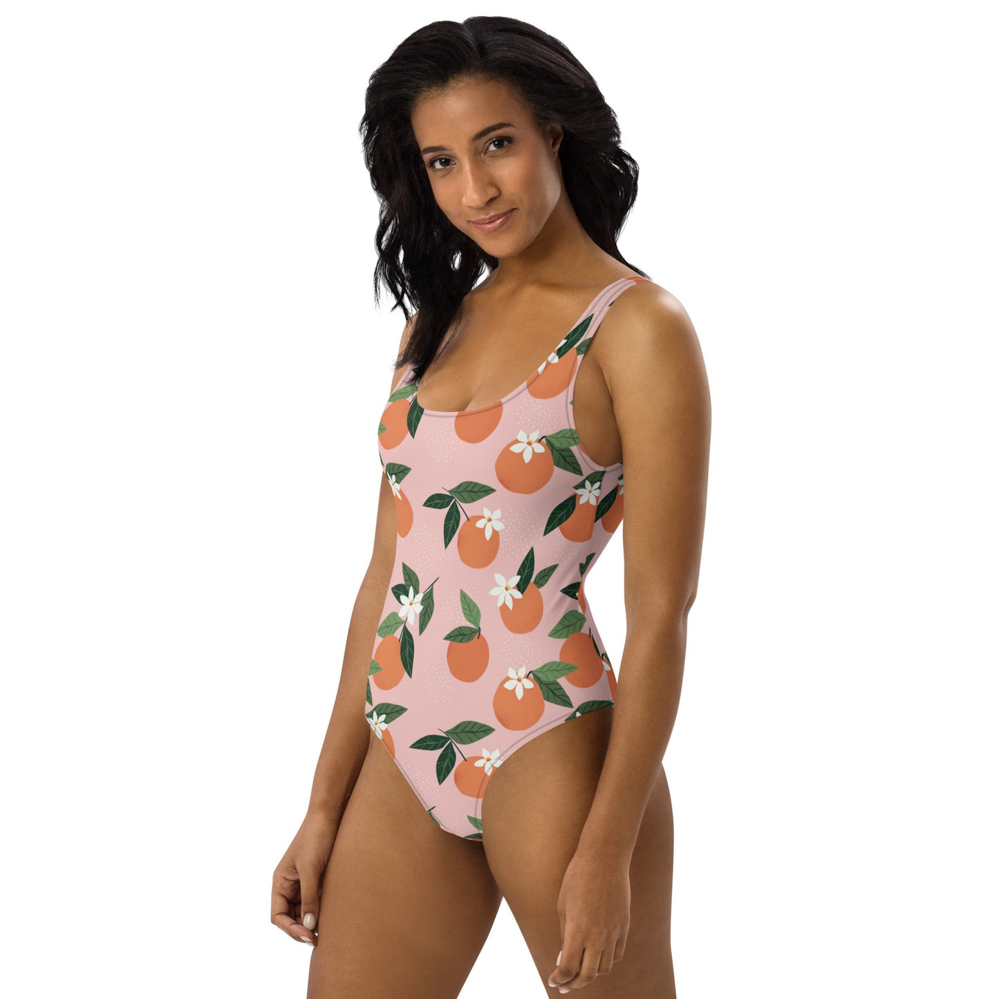 Orange Crush: Women's One Piece Swimsuit with Playful Print