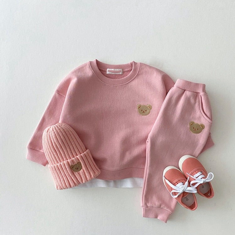 2 Piece Teddy Bear Sweatsuit Set