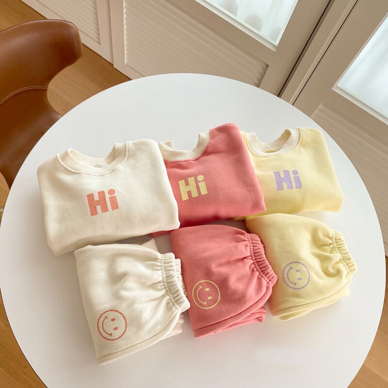 Spring Smiley "Hi" Sweatsuits