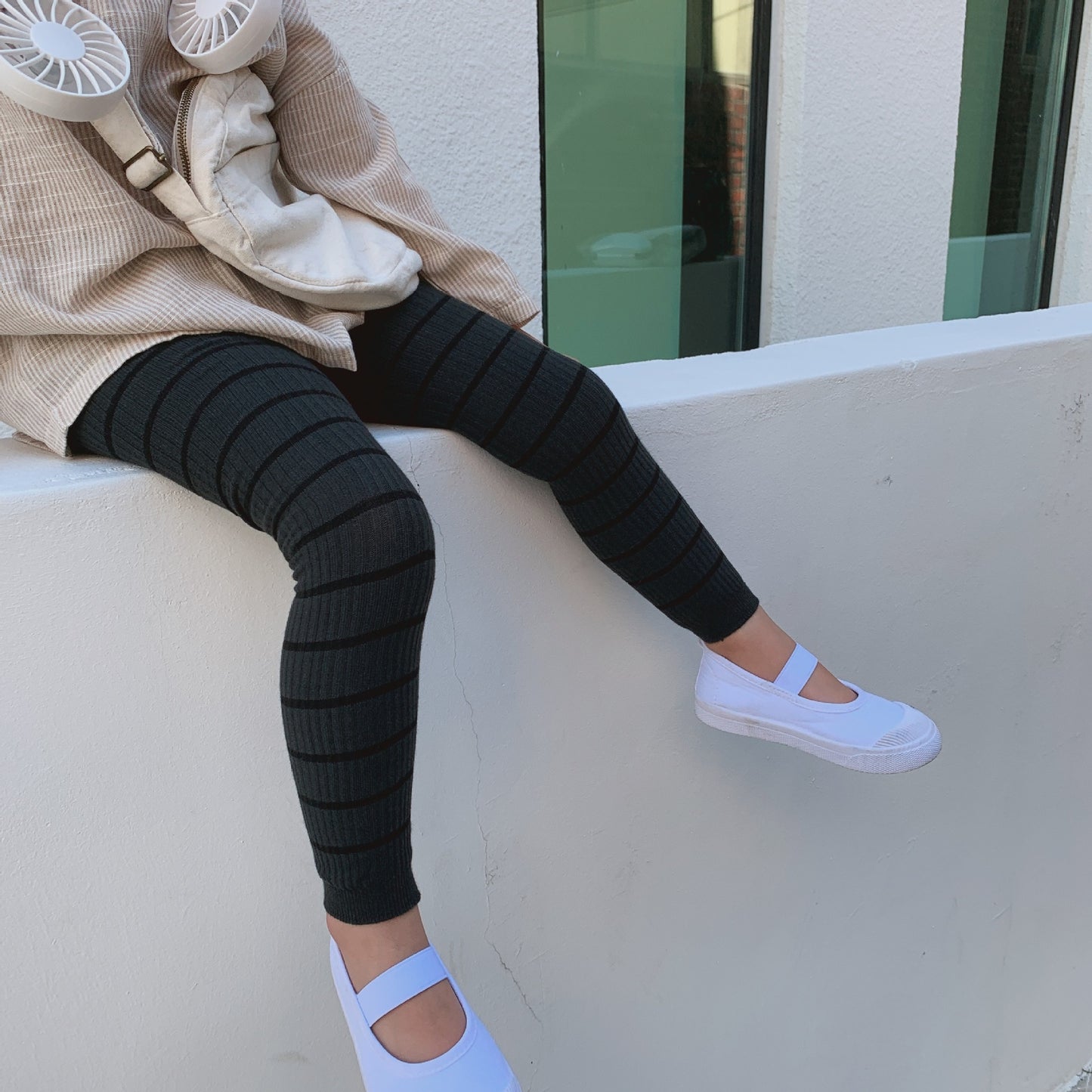 Striped Ribbed Leggings