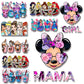 Disney Cartoon Stickers Princess Stitch Mickey Minnie Group Photo Iron on Patches Applique for Cloth Diy Craft