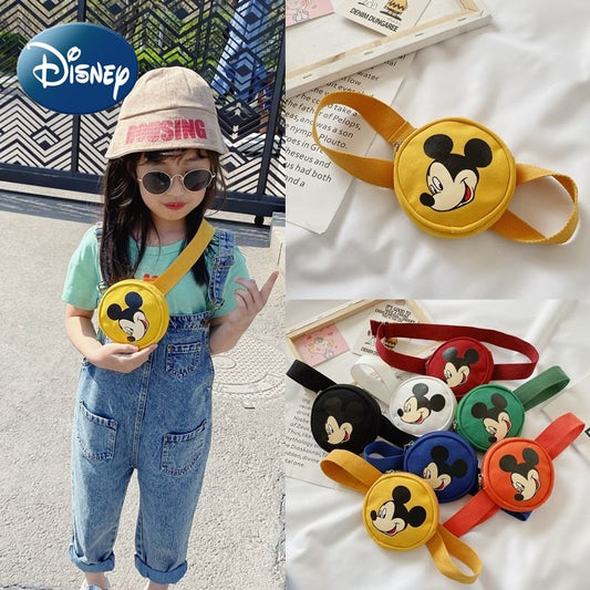 Disney Chest Bag Mickey Mouse Cartoon Children Canvas Cute Crossbody Bag Girls Mini Waist Bag Toddler Purses and Handbags