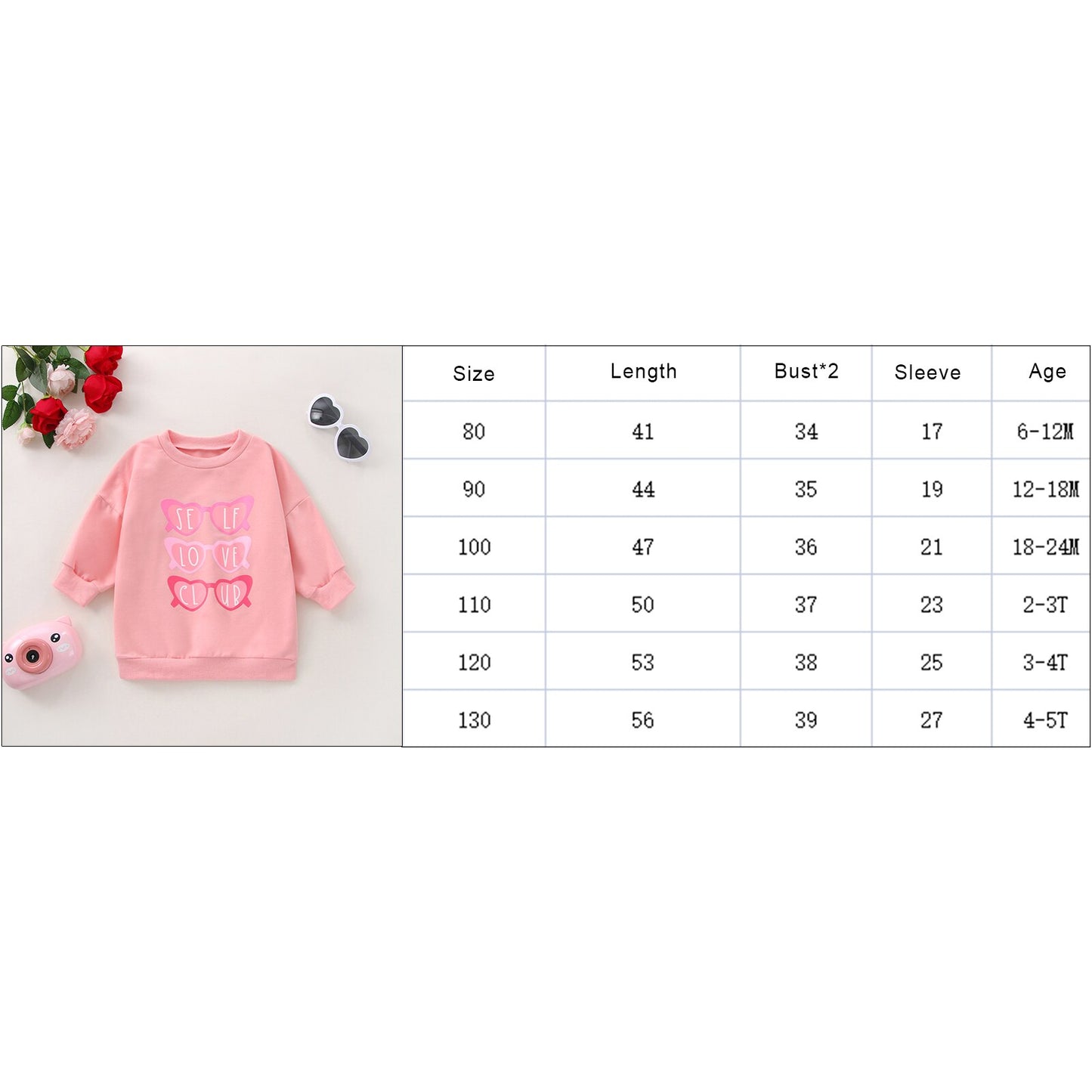 "SELF LOVE CLUB" Toddler Valentines Day Sweatshirt