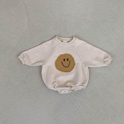 Smiley Face Sweatshirt Romper