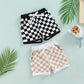 Checkered Drawstring Shorts