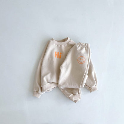 Smiley "Hi" Sweatsuit Set