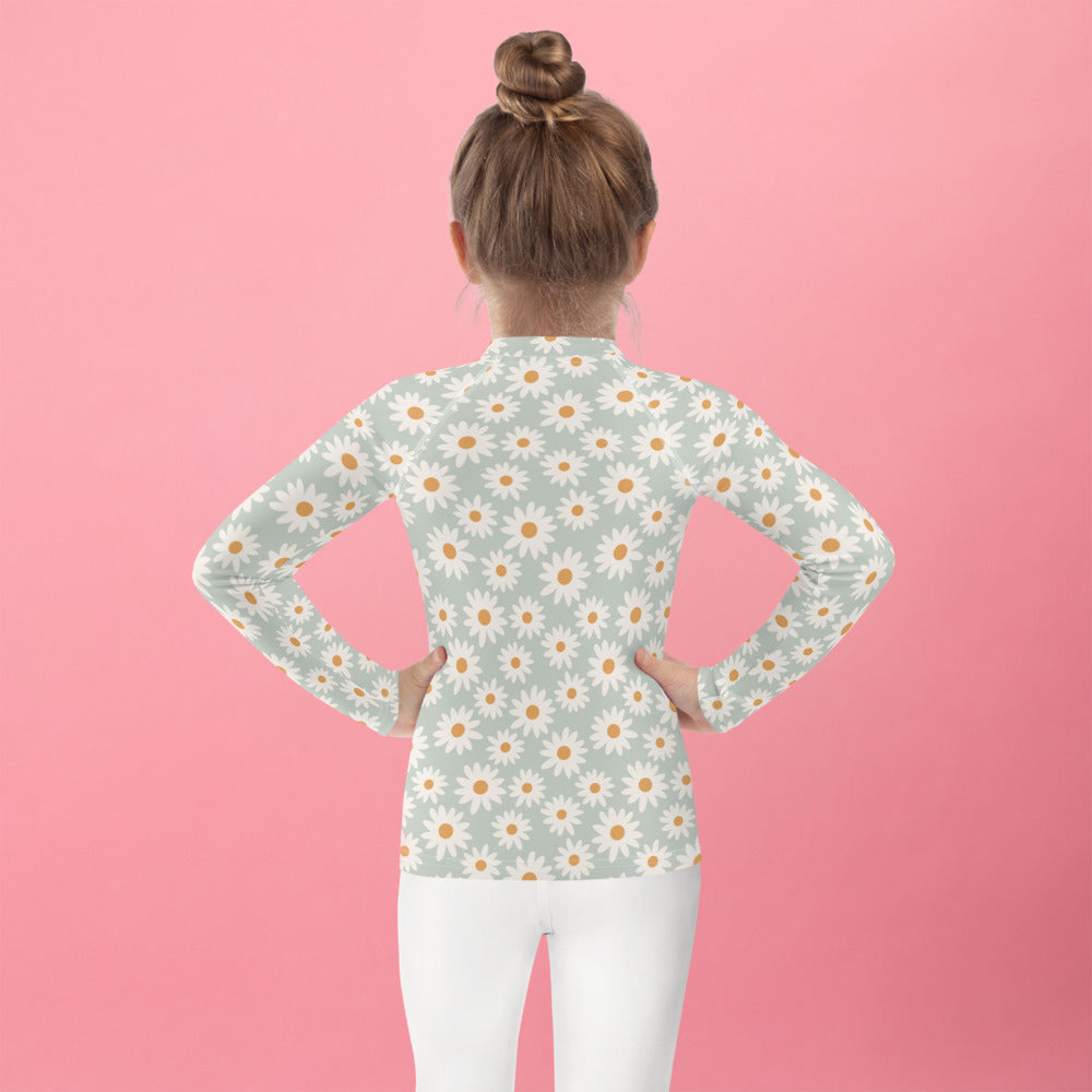 Blue Daisy Kids Rash Guard