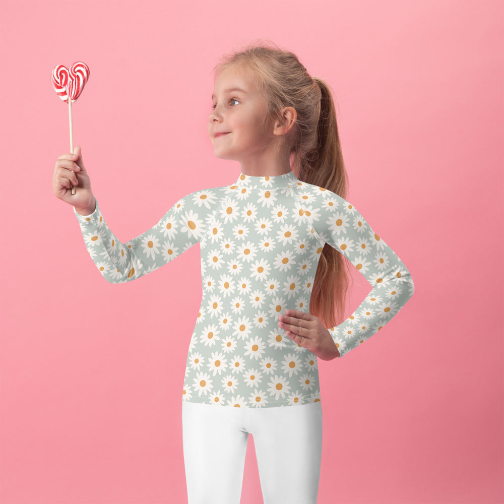 Blue Daisy Kids Rash Guard