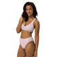 Pink Checkered Recycled high-waisted bikini