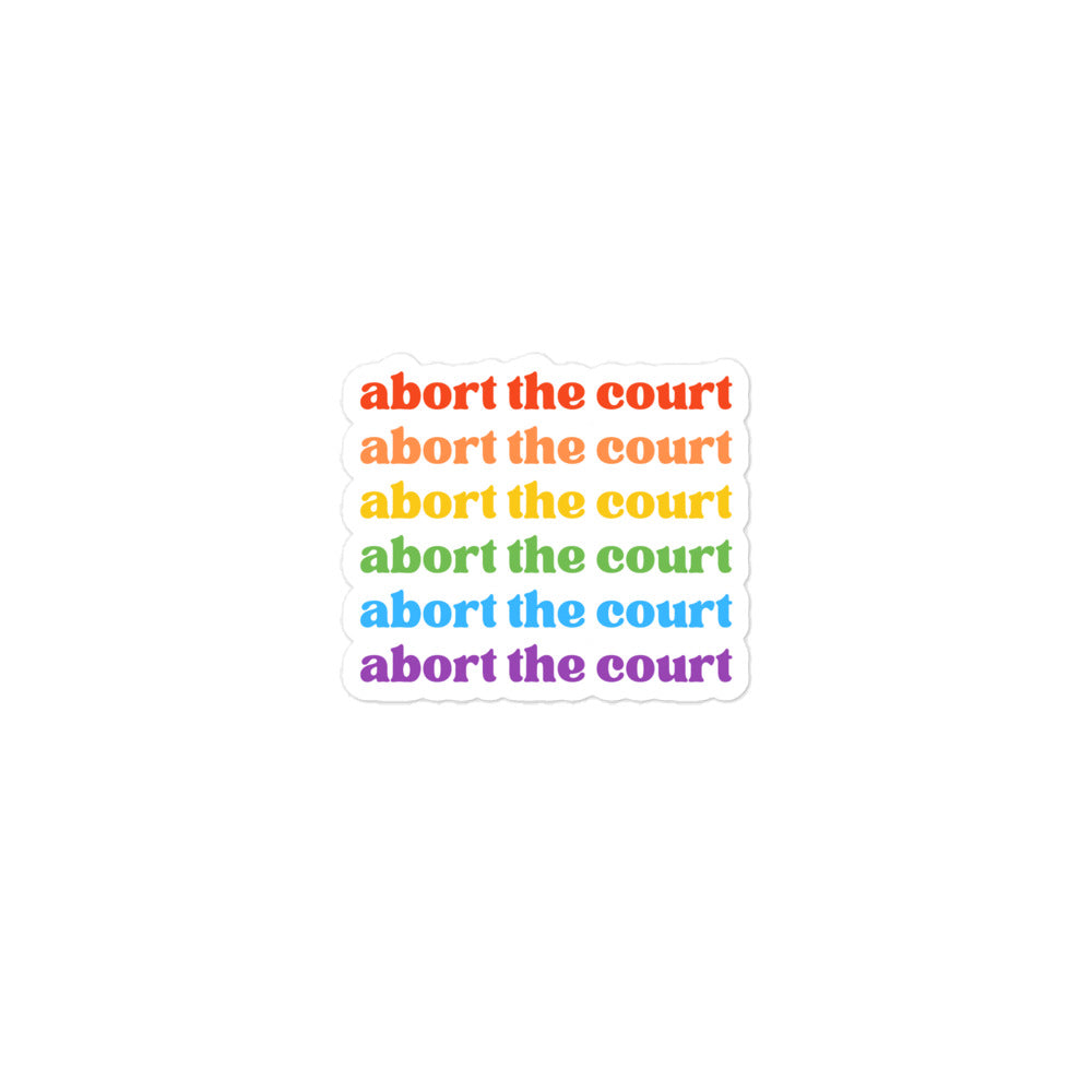 Rainbow Abort Court Sticker