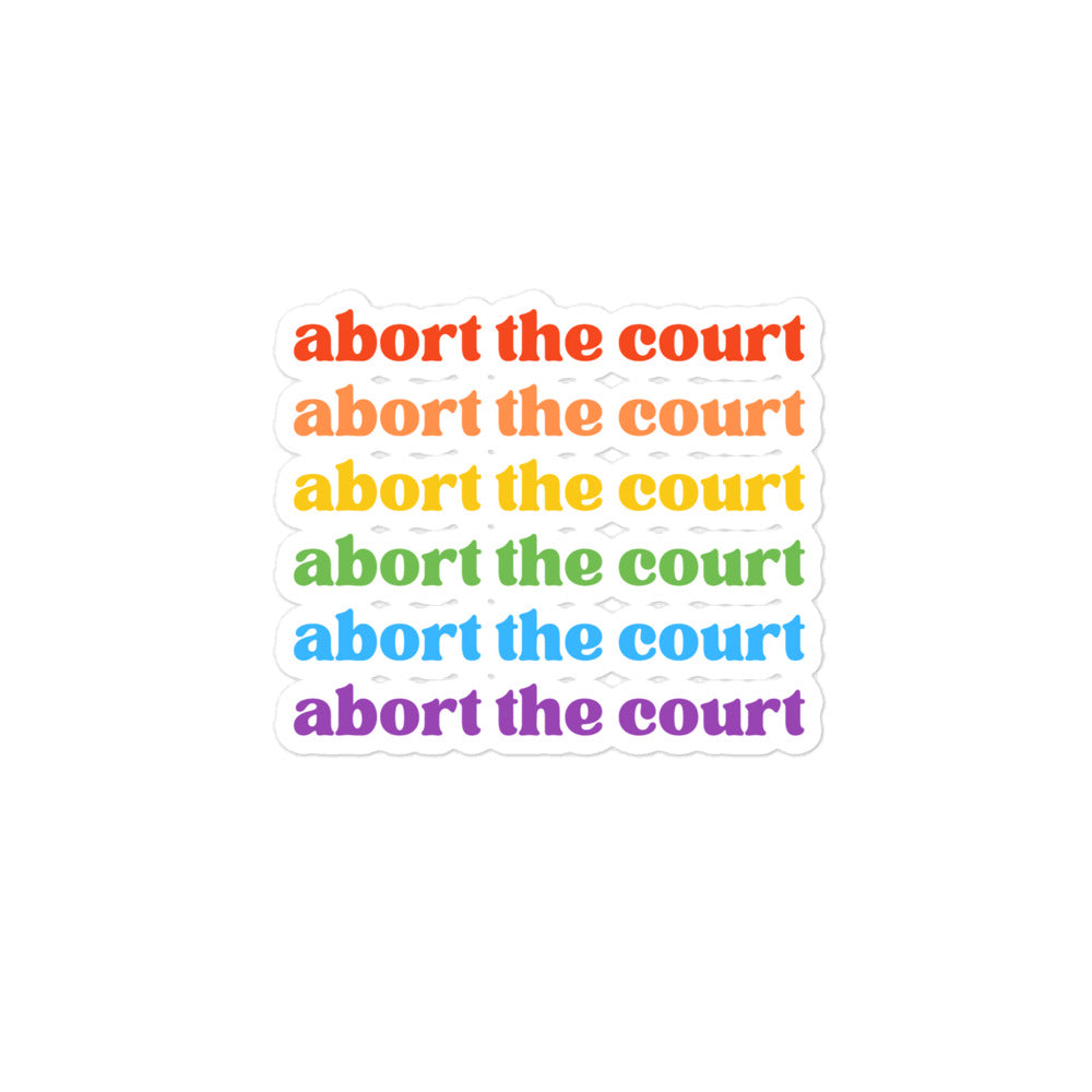 Rainbow Abort Court Sticker