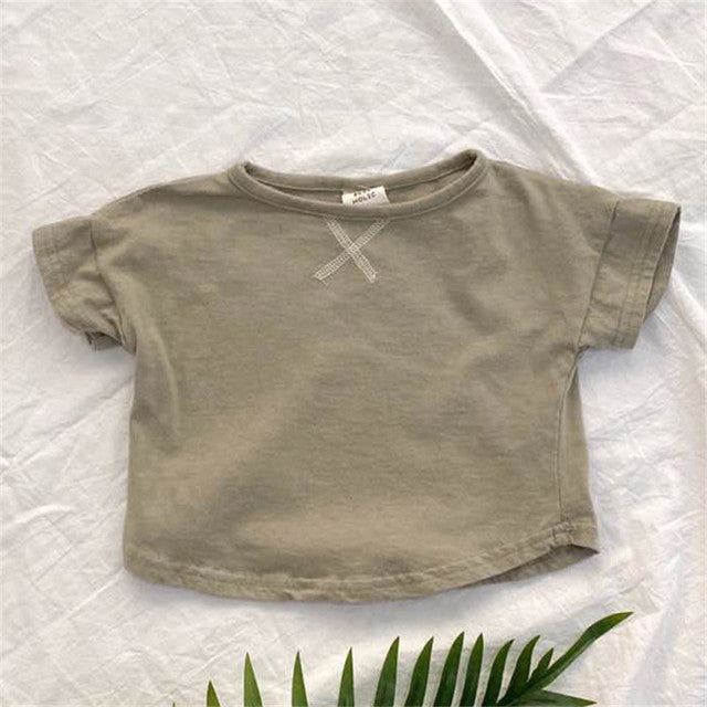 Short Sleeve Neutral Cotton Tee