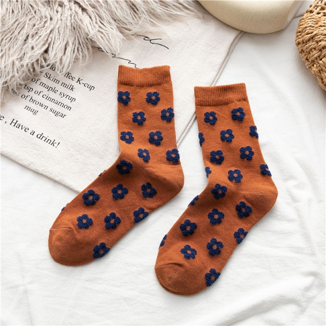 Women’s Neutral Floral Socks