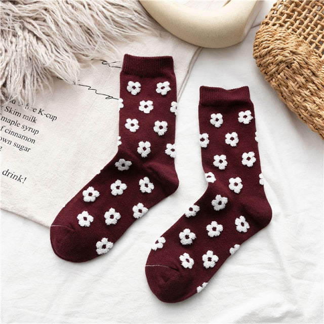 Women’s Neutral Floral Socks