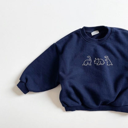 Embroidery Dino Pullover