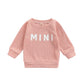 MINI Letter Printed Long Sleeve Pullover