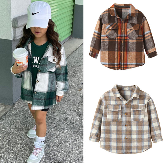 Kids Flannel Shacket 2-7Y