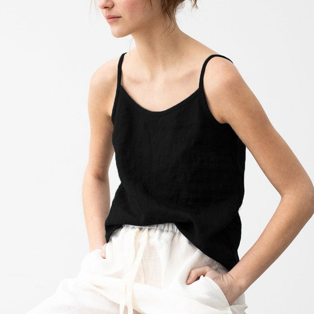 Linen Summer Camisole Tank Top