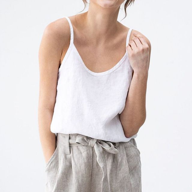 Linen Summer Camisole Tank Top