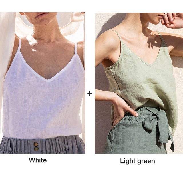 Linen Summer Camisole Tank Top