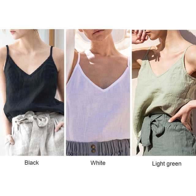 Linen Summer Camisole Tank Top