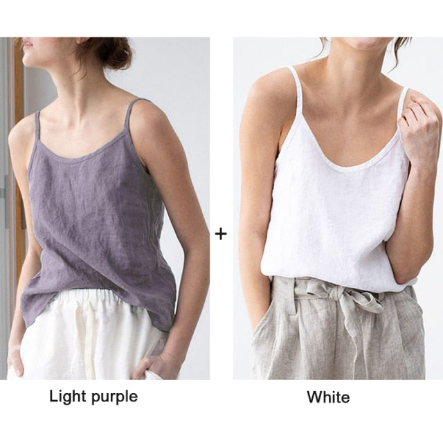 Linen Summer Camisole Tank Top