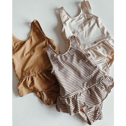 Neutral Ruffles Swimsuits