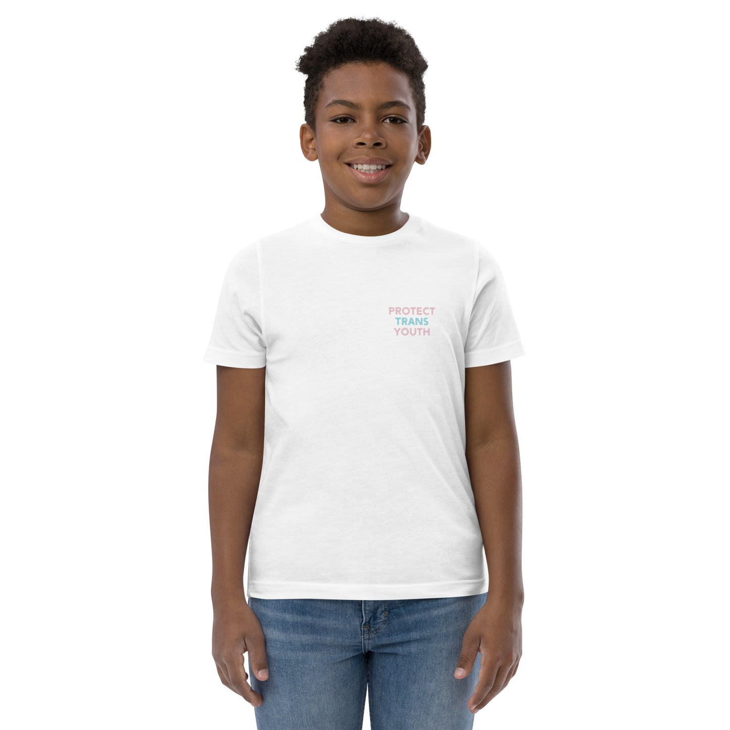 "Protect Trans Youth" Youth jersey t-shirt (Neon light option)